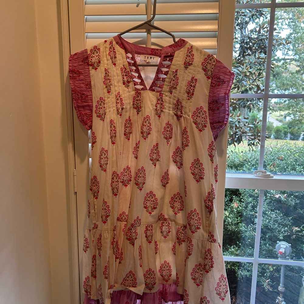 THML Pink Floral Mini Dress